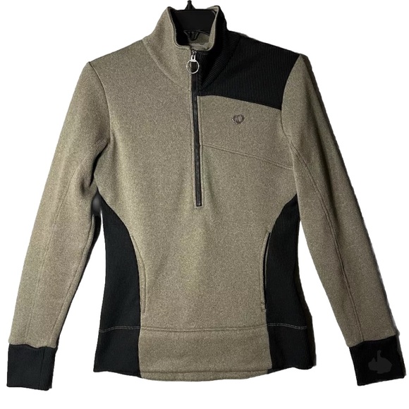 Pearl Izumi Jackets & Blazers - Pearl Izumi Beakay Jersey Women’s Medium Taupe Black 1/2 Zip Sweater Pullover
